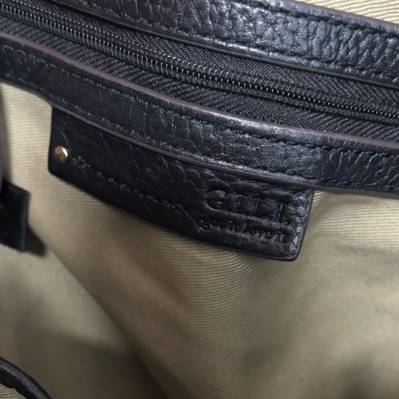 G.I.L.I. Black Pebbled Leather Convertible Backpack Shoulder Bag Tassel 13x12x5" - Picture 8 of 12